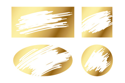 Different gold shapes illustration. Scratch elements for lottery game.