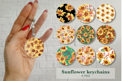 Sunflower Keychain Bundle | Fall keychain sublimation design