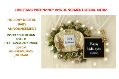 Winter Social Media Pregnancy Letter Board Announcement