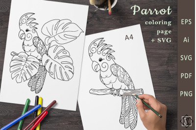 Parrot. Coloring + SVG_2