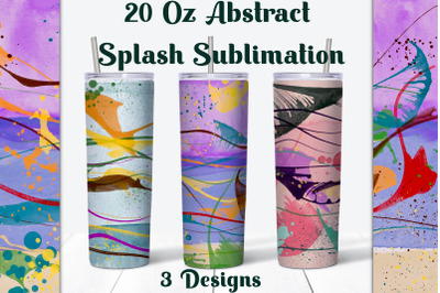 Abstract Splashes Ink Tumbler Sublimation