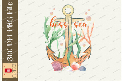 Anchor Flower Boss Sea Design Ocean PNG