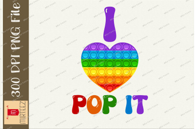 Pop It I Love Pop It Heart Design