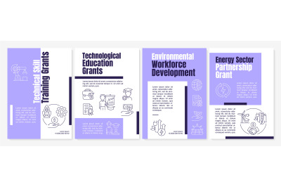 Federal grants for tech training purple brochure template