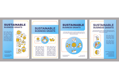 Sustainable business grants blue brochure template