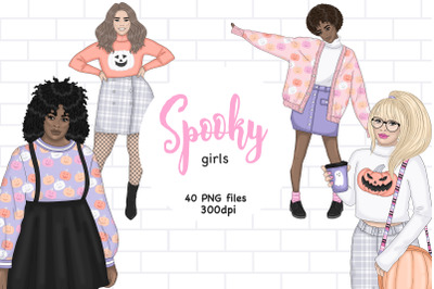 Spooky Girls Clipart