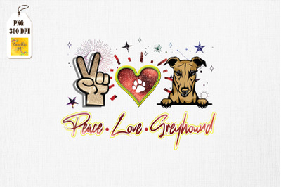 Peace Love Greyhound Dog Lover