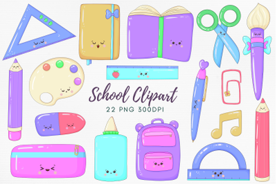 Kawaii School illustration clipart