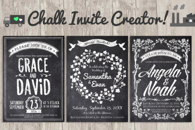 Chalk Invite Creator Bundle 60% off