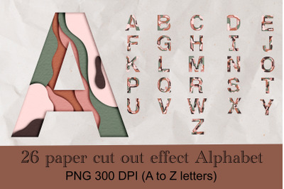 Alphabet sublimation paper cutout effect. Monogram,letters