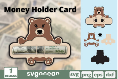 Bear Money Holder Card SVG