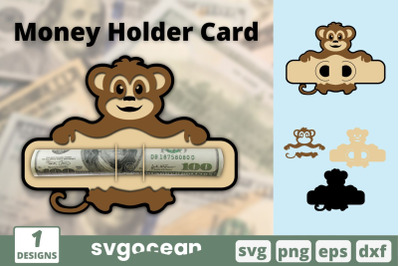Monkey Money Holder Card SVG