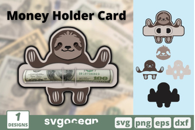 Sloth&nbsp;Money Holder Card SVG