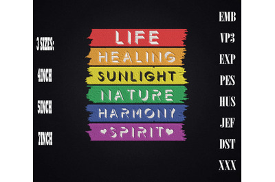 Life Healing Sunlight Nature LGBT Pride Embroidery