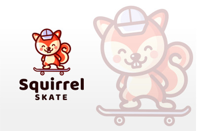 Squirrel Skate Logo Template