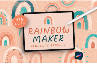 Procreate Boho Rainbow maker, Brushes and Stamps