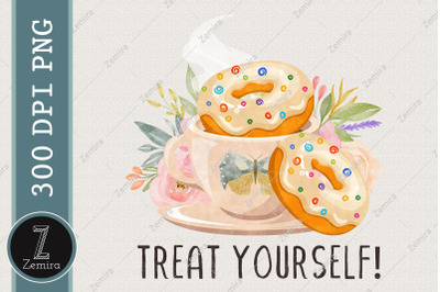 Treat Yourself Coffee Donut Lover Design