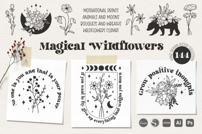 Magical Wildflowers Vector SVG