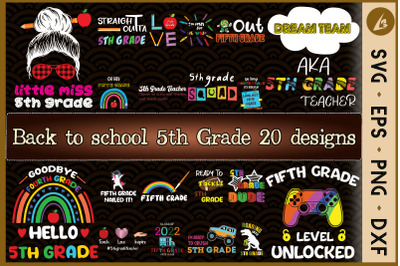 Back to school 5th Grade 20 designs