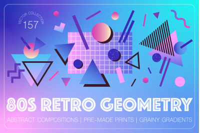 80s Retro Geometry And Gradients