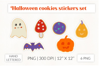 Halloween cookies stickers PNG
