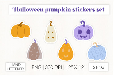Halloween pumpkins stickers PNG