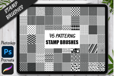 Patterns Stamps Brushes for Procreate and Photoshop. Backgrounds.
