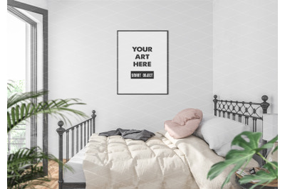 Interior scene artwork background frame mockup