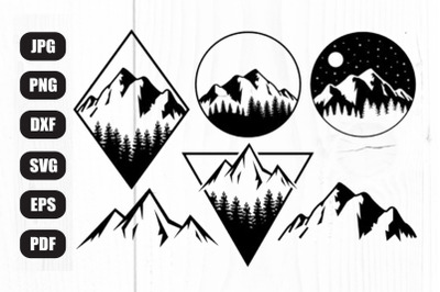 Mountain Svg Bundle, Geometric Mountains, Mountain Designs