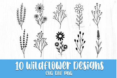 Wildflower Svg Bundle, Botanical svg, Floral Svg, Flower Svg