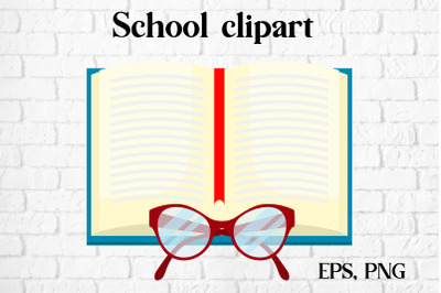 Back to school clipart | Open book clipart