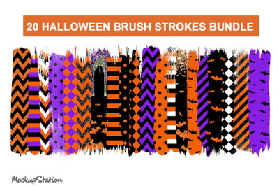 Halloween Brush Strokes Sublimation Background PNG Bundle