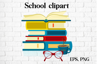 Back to school clipart | Open book cofee clipart