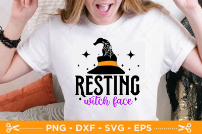 Resting Witch Face SVG, Halloween SVG, Halloween