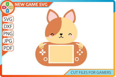 Gamer dog SVG | Kawaii animal clipart | Cute puppy face cut file
