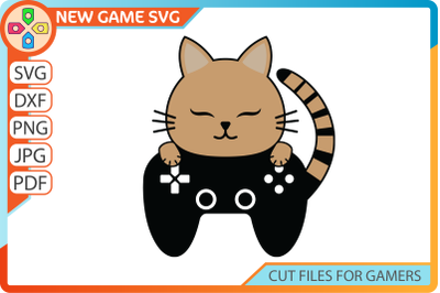 Gamer cat SVG | Kawaii cat clipart | Cute kitten face cut file