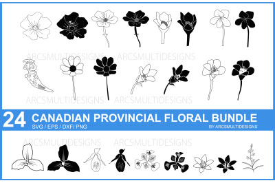 Canada floral svg bundle