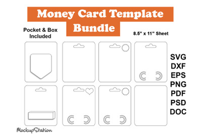 Money Card SVG Bundle | Money Holder Sublimation Template