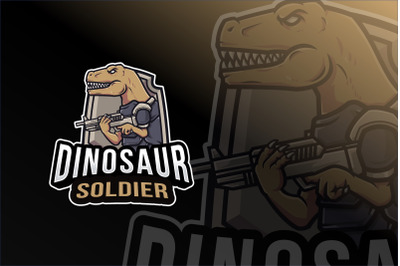 Dinosaur Soldier Logo Template