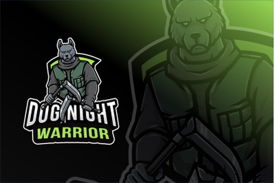 Dog Night Warrior Logo Template