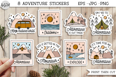 Camping Stickers | Adventure Sticker Bundle | Outdoor Quotes