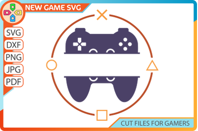 Split name frame for gamers SVG | 1st birthday name tag gift cut file