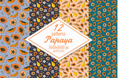 Papaya digital paper/seamless patterns