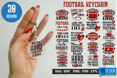 Football Keychain SVG Bundle | Football Mom SVG | Sports Mom SVG