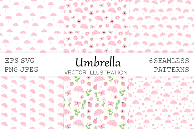 Floral Umbrella pattern. Flowers pattern. Summer pattern