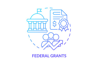 Federal grants blue gradient concept icon