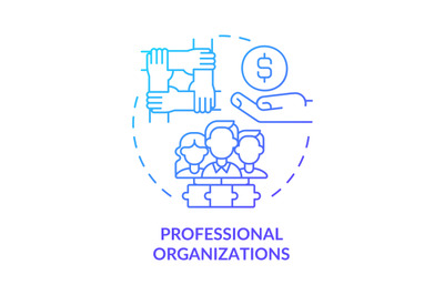 Professional organizations blue gradient concept icon