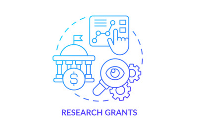 Research grants blue gradient concept icon