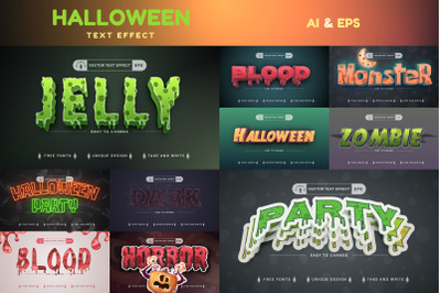 Set 10 Halloween Editable Text Effects | Font Styles