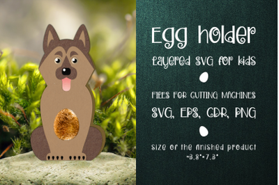 German Shepherd | Egg Holder Template SVG